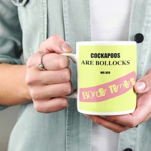 Cockapoos are Bollocks wij zijn Border Terriers, Border Terrier-cadeau, Border Terrier-hondenmok, grappig geïllustreerde hondenmok, cadeaumok.