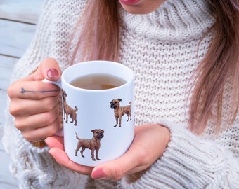 Border Terrier dog mug, Border Terriers, Border Terrier Gift, illustrated dog mug, gift mug.