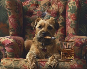 Border Terrier Art - The Boss