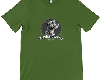 Border Terrier Tee - Military Green