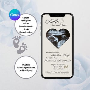 Digital pregnancy announcement | Baby | Personalizable pregnancy card | Baby announcement | Pregnancy announcement |