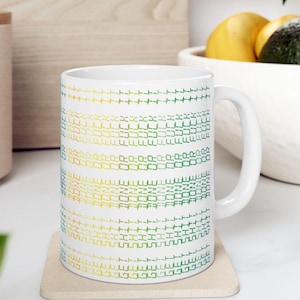 Hidden Message Mug Clock Font – Funny Secret Message Coffee Mug, Optical Illusion Pattern Cup, Unique Gift for Friends & Coworkers