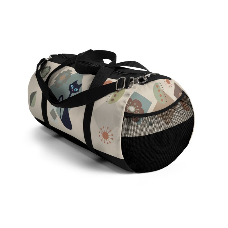 Retro Mid Century Cat Duffel Versatile and Durable Gym and Travel Bag