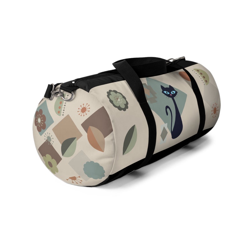 Retro Mid Century Cat Duffel Versatile and Durable Gym and Travel Bag