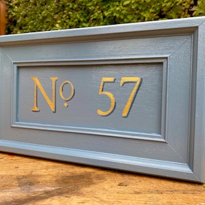 Contemporary Traditional House Number Sign Hand Painted Address Signage, Personalised Door Plaque