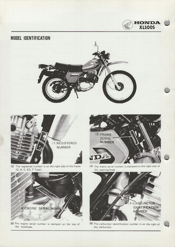 ホンダ XL500S サービスマニュアル Honda XL500S (79-82) Factory Work-shop Repair Manual XL 500 S - Etsy