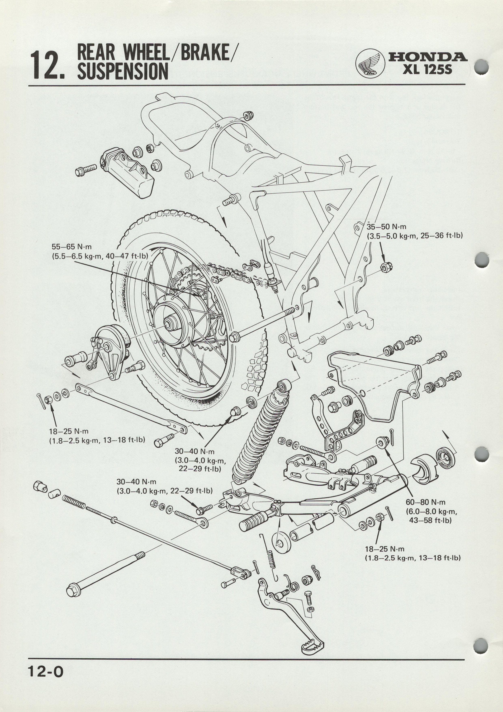 Honda XL125S (79-83) Factory Work-shop Repair Manual & Set-up XL