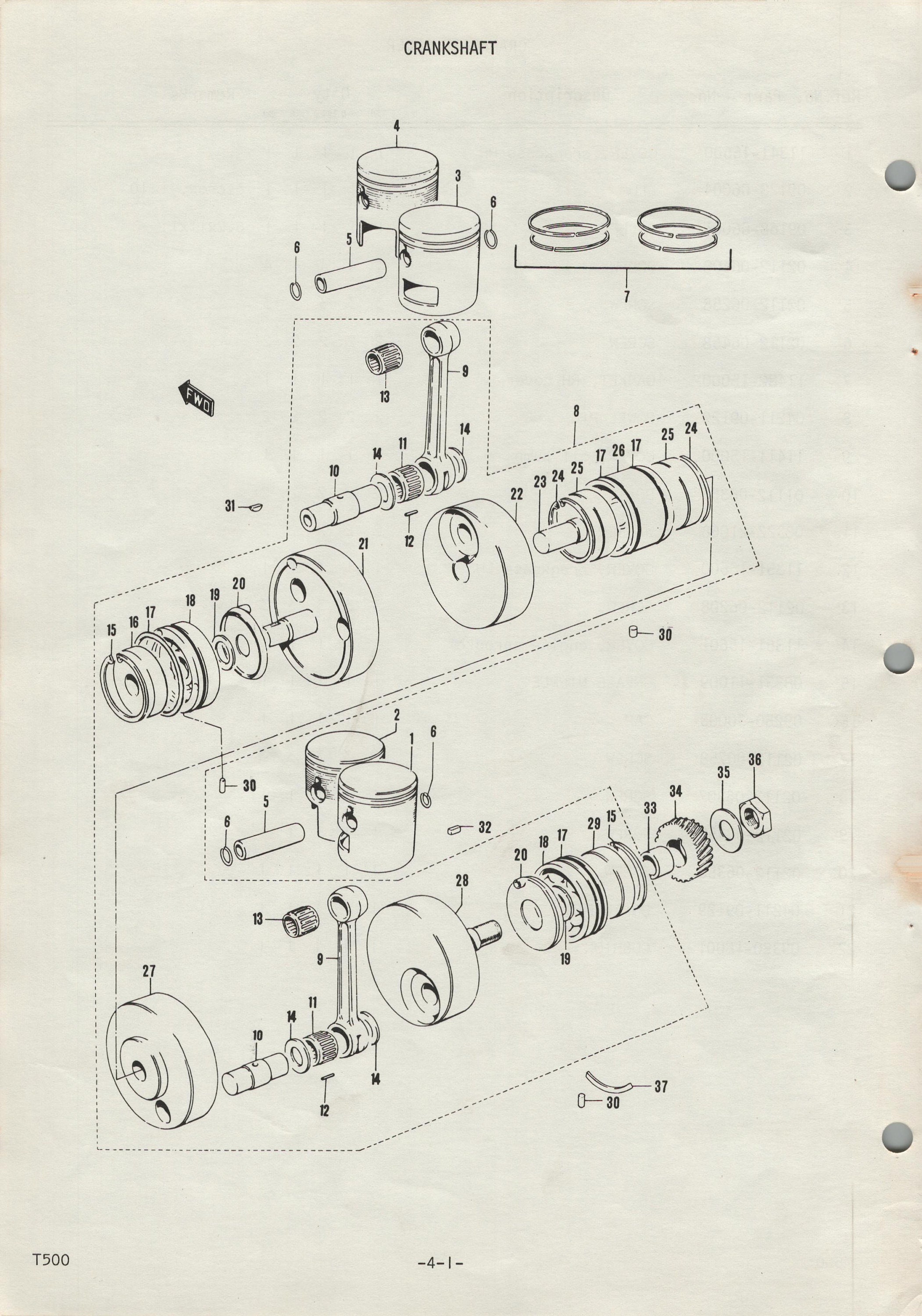 Suzuki T500 (68-72) Parts List Catalogue Book Manual T 500 Cobra