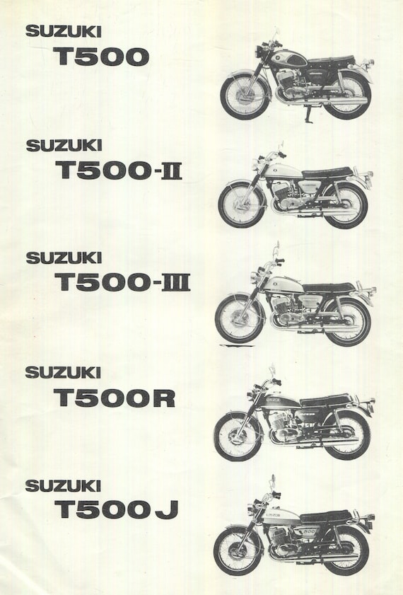Suzuki T500 (68-72) Parts List Catalogue Book Manual T 500 Cobra