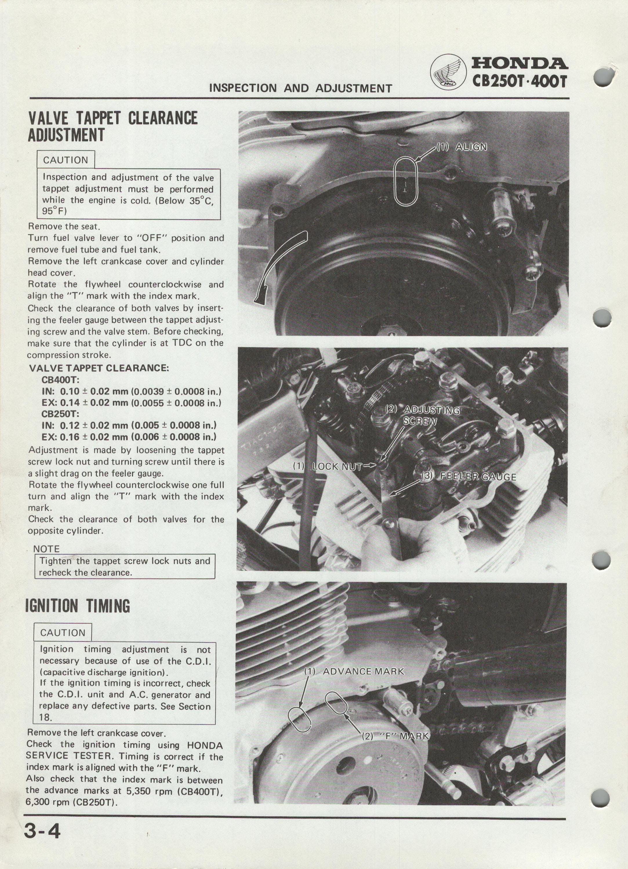 Honda CB250T CB400T (77-78) Shop Repair Manual CB 250 400 T Dream