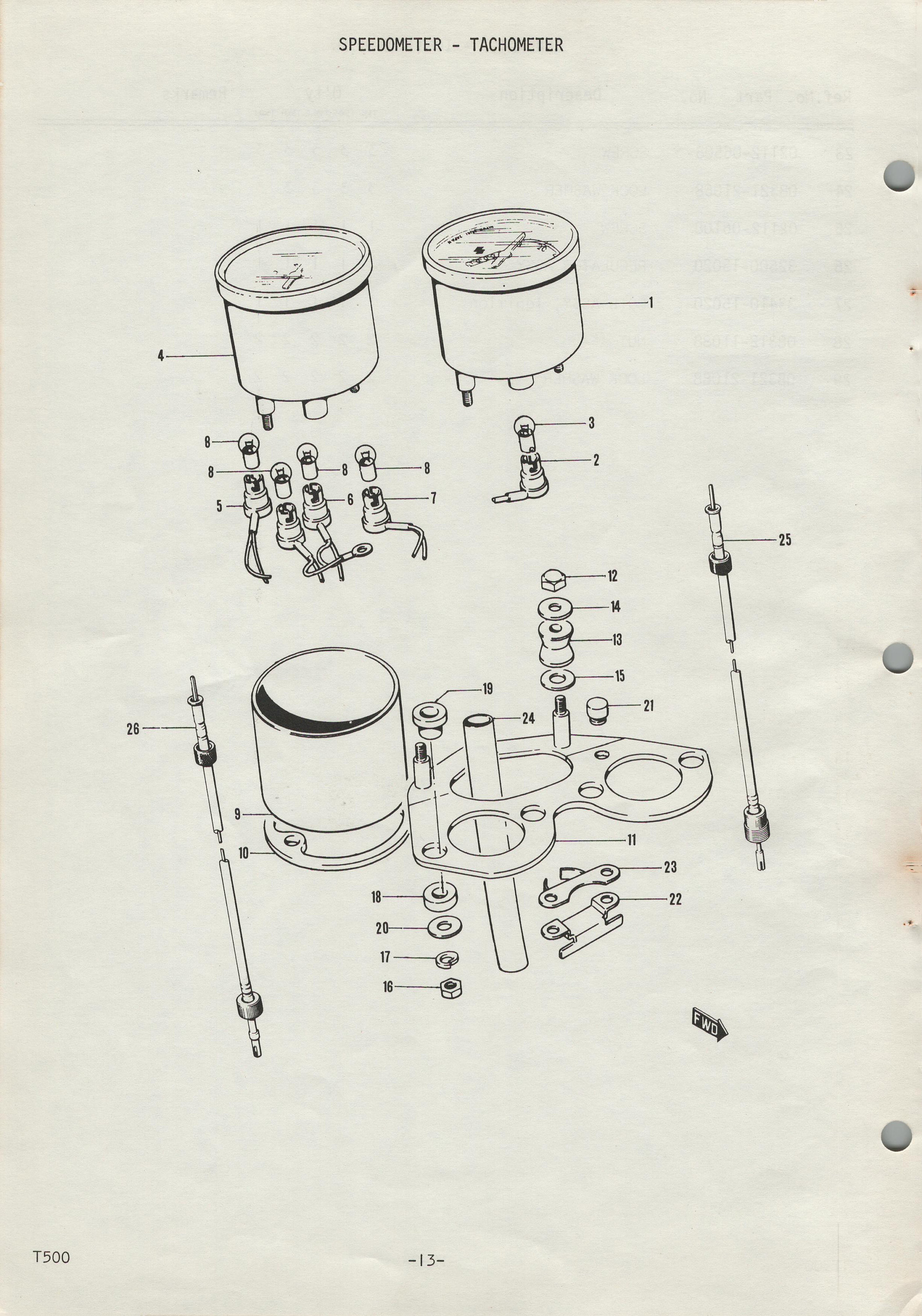 Suzuki T500 (68-72) Parts List Catalogue Book Manual T 500 Cobra