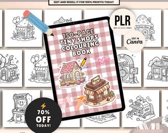 Libro di attività da colorare per la scuola domestica Tiny Shops