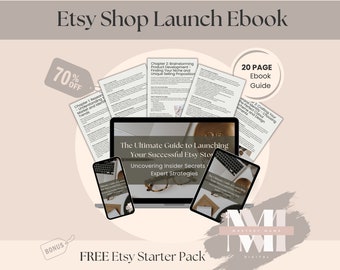 Etsy Shop Launch Ebook Guide, Etsy Seller Handbook (Digital Download)