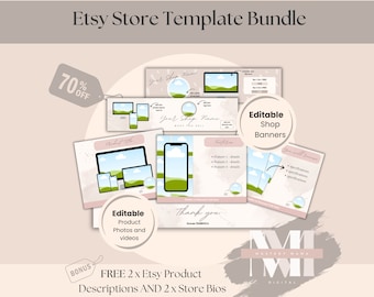 Etsy Shop Branding Kit, Canva Templates (Digital Download)