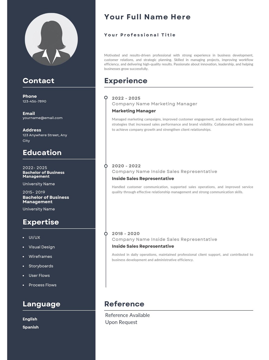 Editable Resume Template | Modern Professional CV | Canva ATS Friendly ...