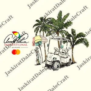 Krzesło barowe męskie Golf png, Arnold Palmer Invitational png, Wózek golfowy i palmy png, Turniej golfowy png, Prezent dla niego