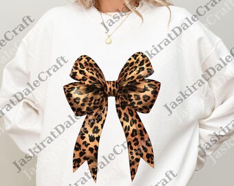 Leopard Bow png, Women's Leopard Coquette Digital Download, Animal Trendy Aesthetic png, Cheetah Gift