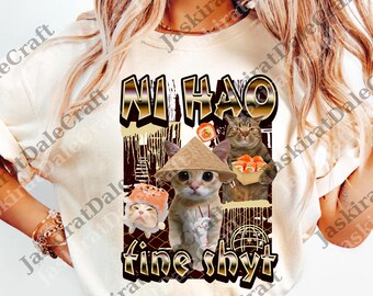 Ni Hao Fine Shyt png, Brainrot Gen Z Meme png, Gen Z Digital, Funny Gen Alpha Gift, Brainrot Slang png For Him, Gift For Her