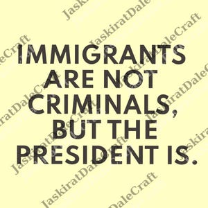 Immigrants Are Not Criminals But The President Is-Anti Trump png, Feminist png, Democrat Gift, Sarcastic png, Activist Unisex png