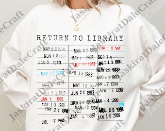 Return to Library png, Vintage Library Card Book Due Date Digital File, Bookish Gift for Her Reader Author Librarian English Teacher png