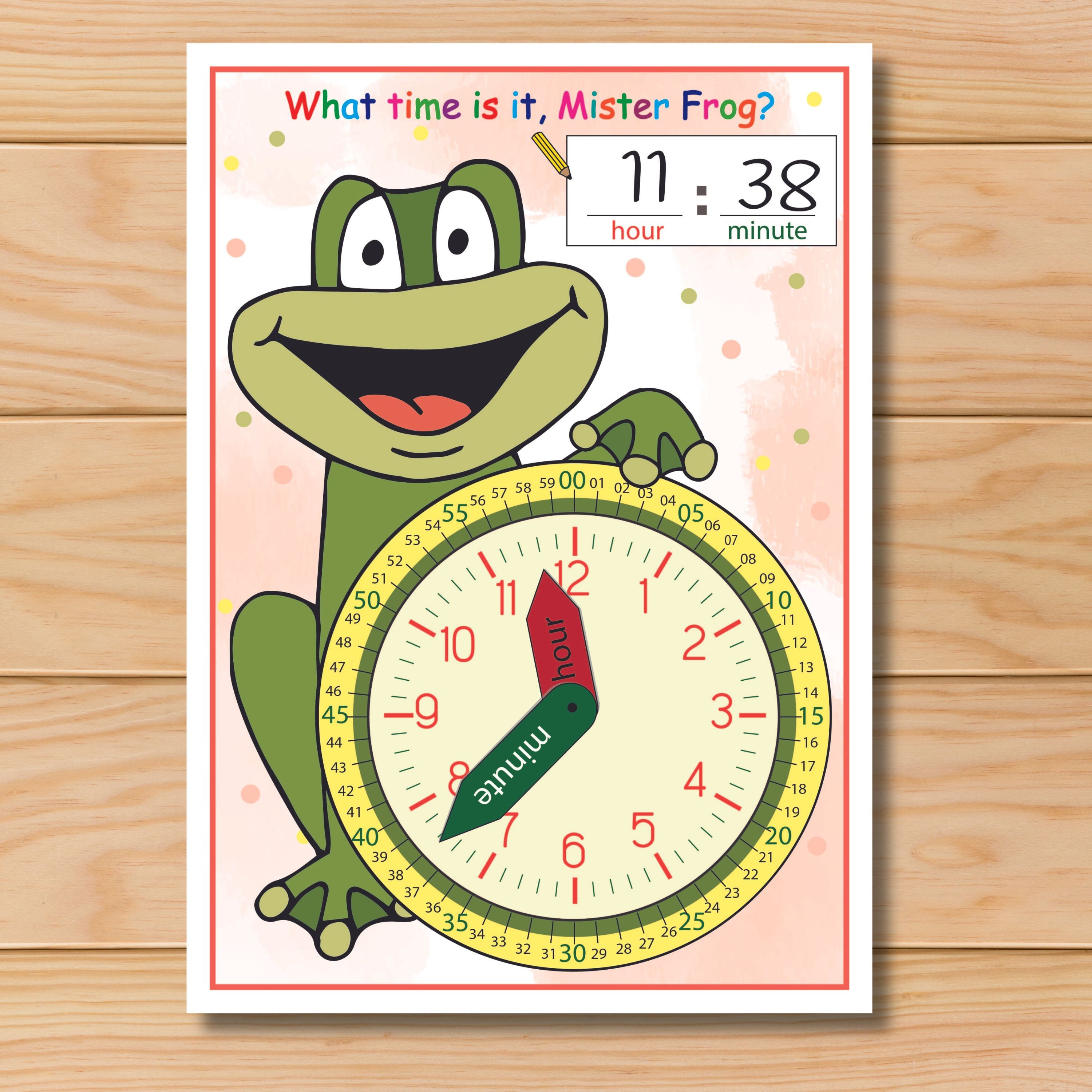 Printable Clock for Kids, Printable Educational Activities Toddler ...