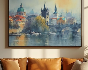 Prague Watercolour Art Print | Charles Bridge Wall Art- The Perfect Prague City Gift