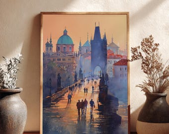Prague Watercolour Art Print | The Perfect Prague Gift - Charles Bridge Wall Art