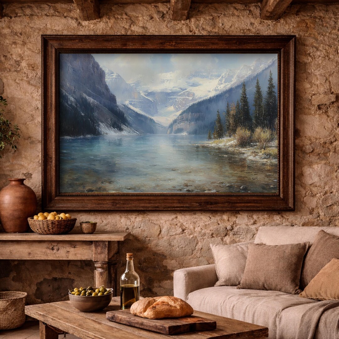 Lake Louise Art Print, Canadian Rockies Wall Art Gift, Alpine Landscape ...