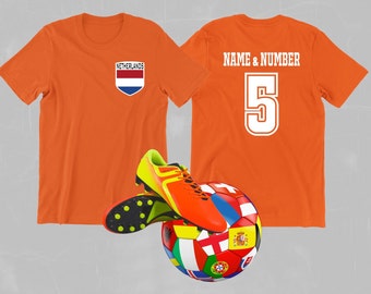 Netherlands National Team, Custom Football Shirt, Netherlands Football Shirt, Custom Name Football Shirt, Soccer Shirt, Soccer Jersey shirt