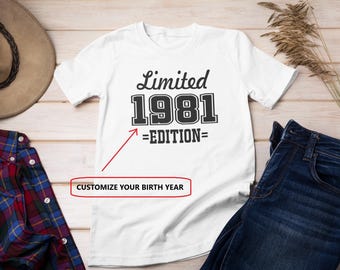 Limited Edition TShirt, Custom Year Birthday Shirt, Vintage Custom shirt, Anniversary Shirt, Gift for him, Gift for her, Custom year Shirt