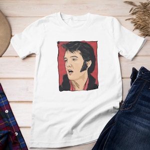 Elvis Presley Cartoon T-Shirt, Elvis Presley Shirt, King of Rock and Roll, Rock T-Shirts, Rock Music T-Shirt, Rock n Roll shirt, Presley