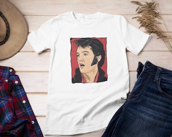 Elvis Presley Cartoon T-Shirt, King of Rock and Roll