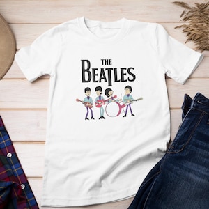 The Beatles Cartoon Shirt, Beatles Band Shirts, Music Shirts, 90s Vintage Beatles Shirt, The Beatles Fan T-Shirt, Rock Band The Beatles