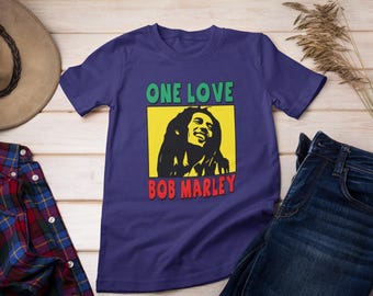 Bob Marley One Love Graphic T-Shirt, Reggae Music Shirt