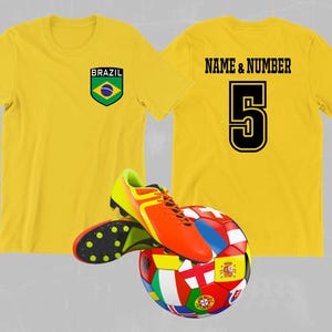 Brazil National Team, Custom Football Shirt, Brazil Football Shirt, Custom Name Football Shirt, Soccer Shirt, Soccer Jersey, Football