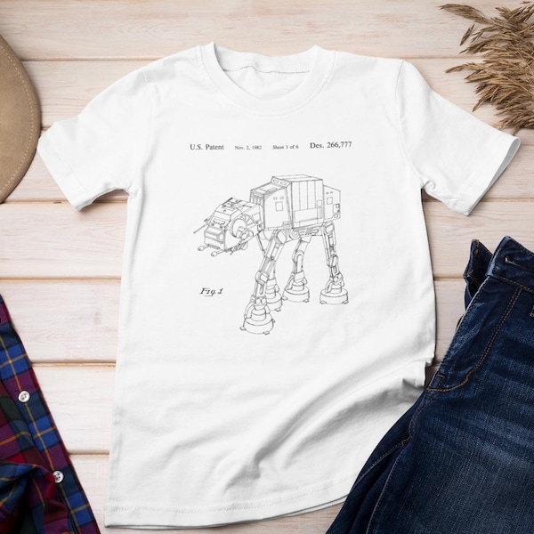 Star Wars AT-AT Walker 2 Shirt, Star Wars At-At Walker Patent Print Shirt, At-At Blueprint, Star Wars Fan Gift, Star Wars Walker BluePrint