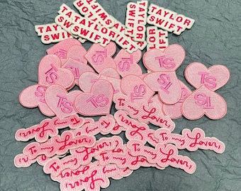 Pink Iron On Patches for Girls Jacket, Lover Sew On Patches for Swiftie Gifts