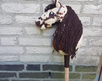 Fantastic foal Indian hobby horse including luxury halter and stick.