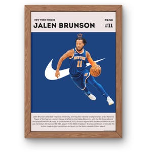 Jalen Brunson Poster Graphic New York Knicks Basketball NBA Sports Sport Fan Modern Design