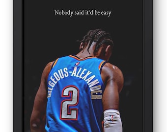 Shai Gilgeous Alexander Poster SGA NBA Basketball Room Wall Decor