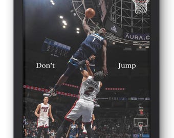 Anthony Edwards NBA Basketball Poster Dunk Wall Room Decor