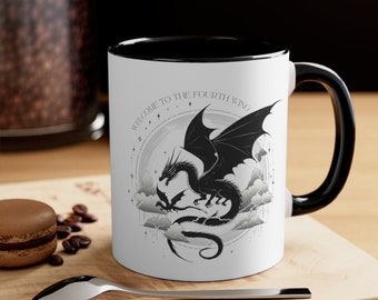 Vierde vleugel romantiek boek koffiemok, cadeau boekenliefhebber, Violet Sorengail, Empyrean boekenserie merch, Dragonrider, Iron Flame, Onyx Storm