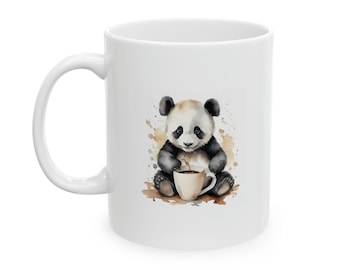 Cute Baby Panda Watercolor Ceramic Mug, Best Selling Mug, Cute Animal Mug, Cozy Mug, Gift for Him, Gift For Her