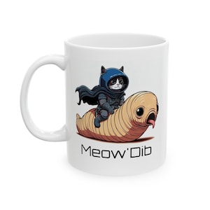 Meow&#39;Dib getigerte Katze Kaffeetasse: Lustiges Wortspiel Geschenk