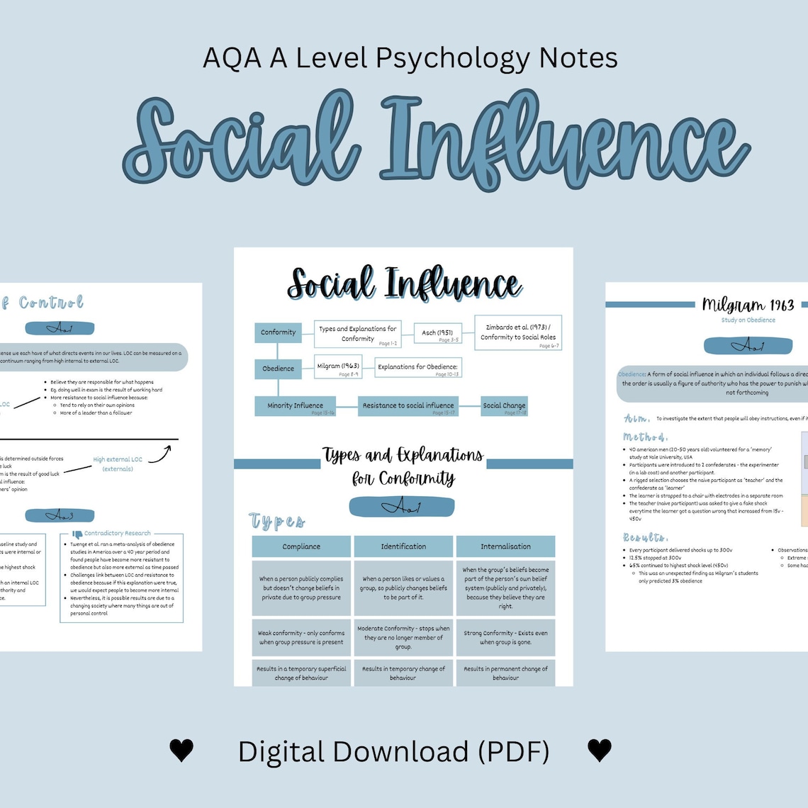 AQA A Level Psychology A* Notes - Social Influence | Comprehensive ...