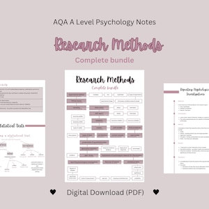 A level Psychology A* Notes (AQA) - Research Methods FULL NOTES | comprehensive revision guide