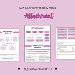 A level Psychology A* Notes (AQA) - Attachment | downloadable and printable | comprehensive revision guide