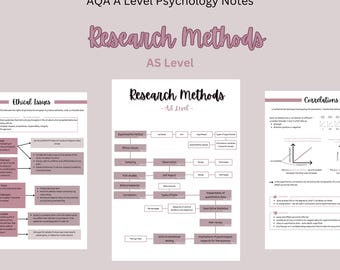 AS level Psychology A* Notes (AQA) - Research Methods | comprehensive revision guide