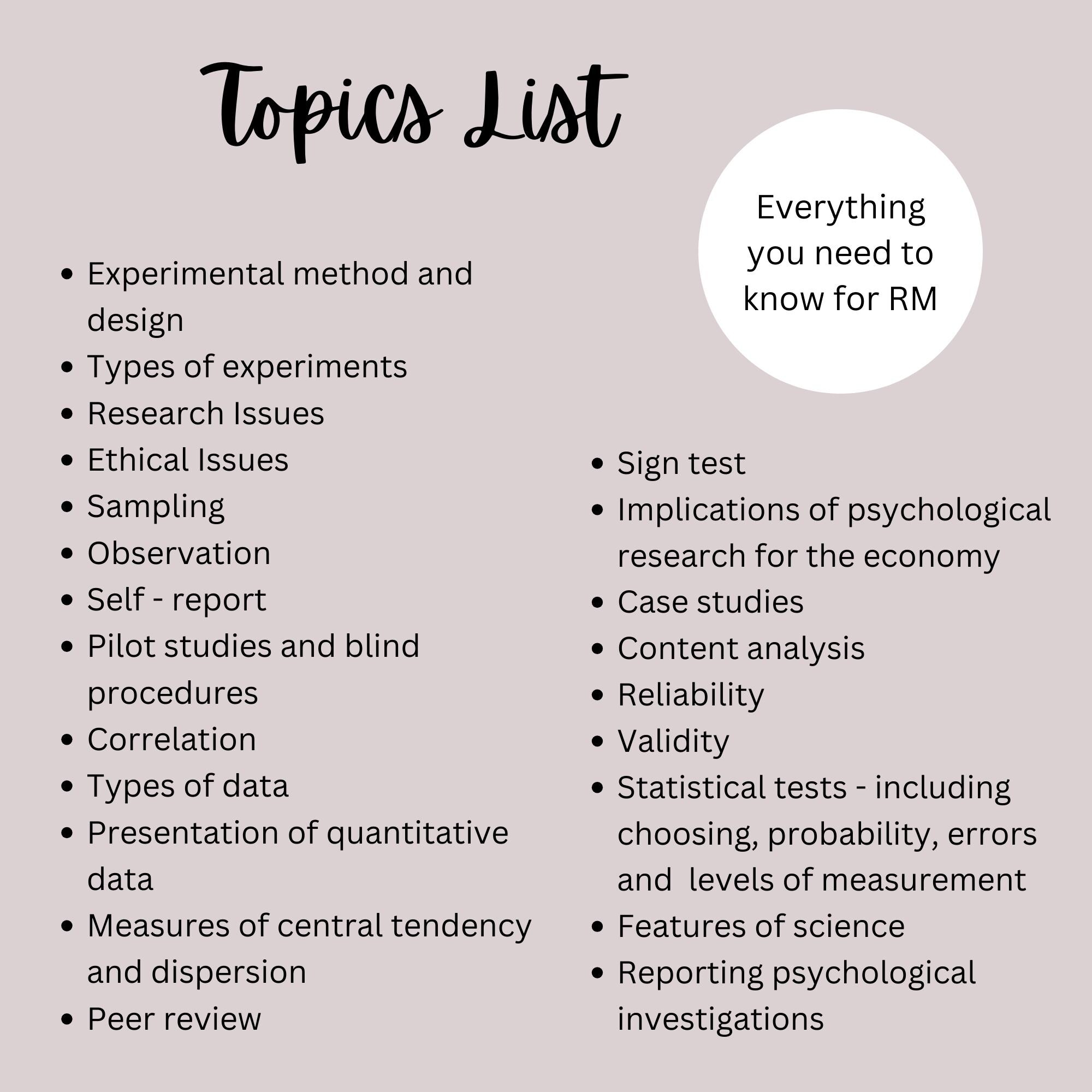 A Level Psychology A* Notes (AQA) - Research Methods FULL NOTES ...