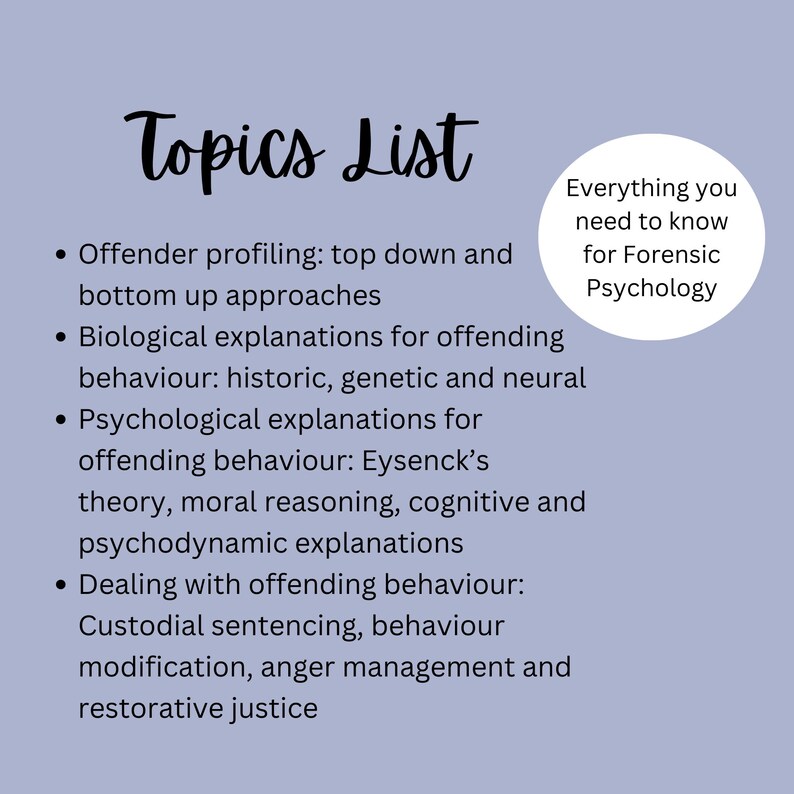A Level Psychology A* Notes (AQA) - Forensic Psychology | Downloadable ...